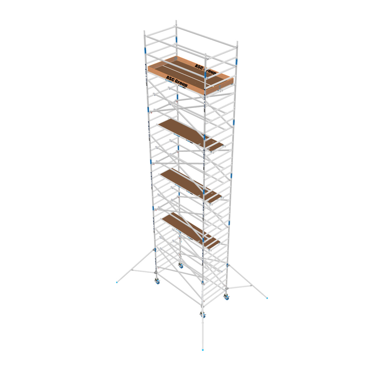 ASC 135er Rahmen, 200 cm Plattform, mit Streben, Holz, Profi-Rollgerüst