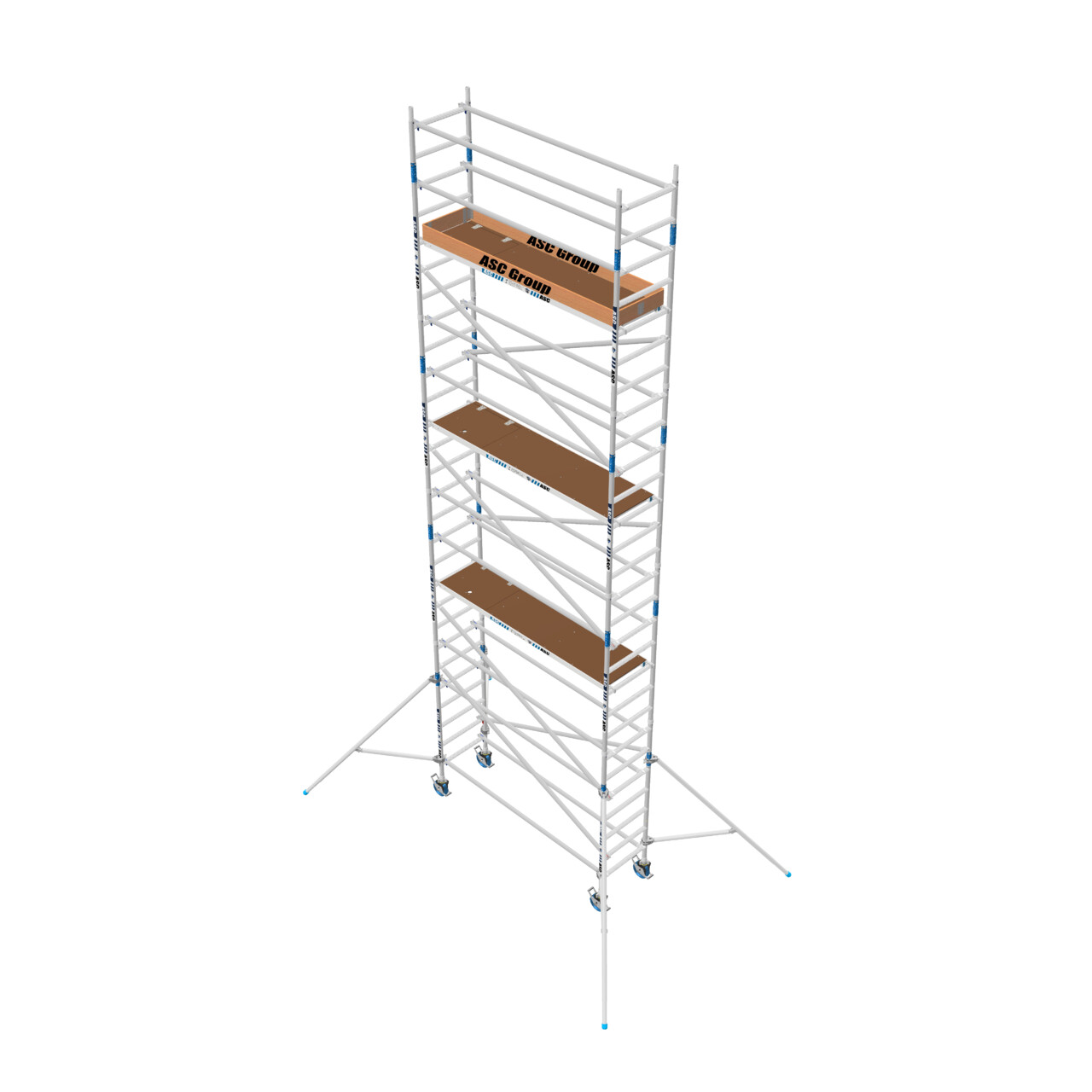 ASC 75er-Rahmen, 260 cm Plattform, mit Streben, Holz, Profi-Rollgerüst