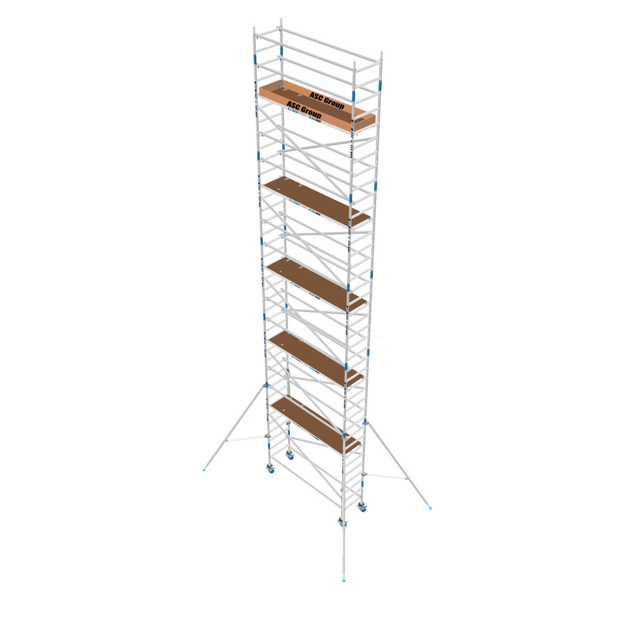 ASC 75er-Rahmen, 260 cm Plattform, mit Streben, Holz, Profi-Rollgerüst